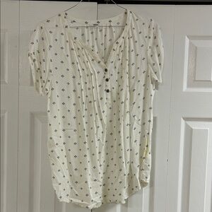 Sonoma‎ Women's Cream Patterned Top